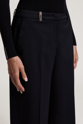 Pantalon palazzo en gabardine de laine 3 / 4