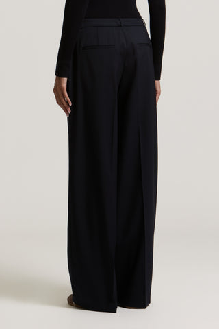Pantalon palazzo en gabardine de laine 4 / 4
