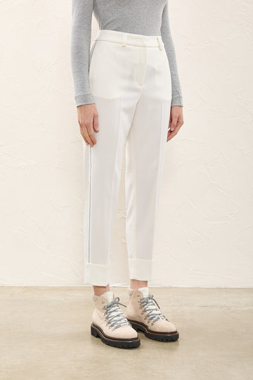 Wool twill tapered trousers  