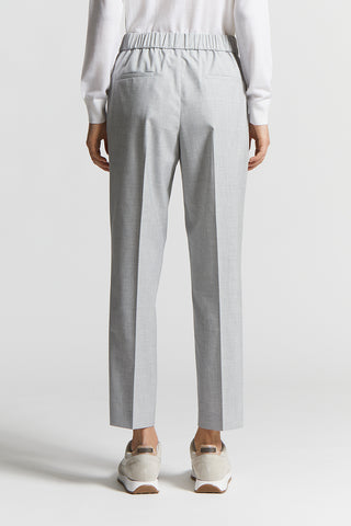 Soft trousers in technical stretch viscose canvas