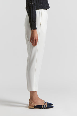 Stretch viscose cady trousers