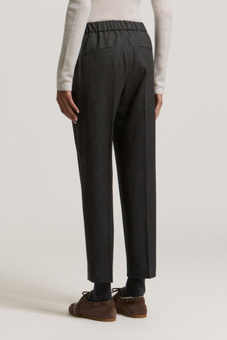 Pantalon cigarette en toile de laine jaspée 3 / 3