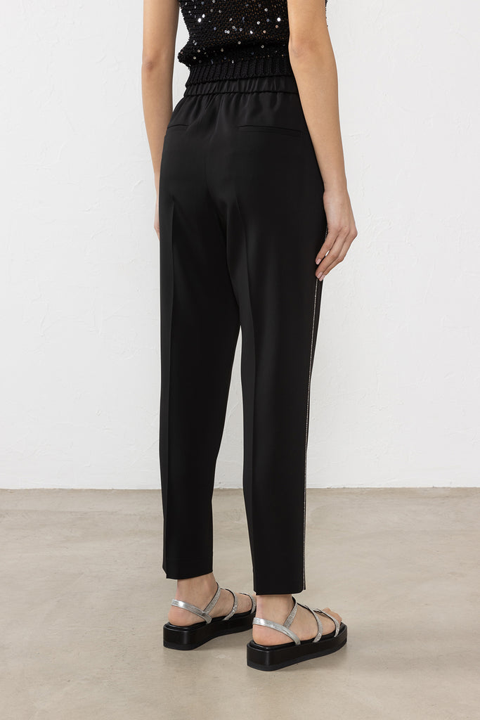 Stretch viscose crepe cady trousers  