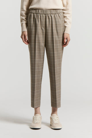 Wool trousers with stretch waistband