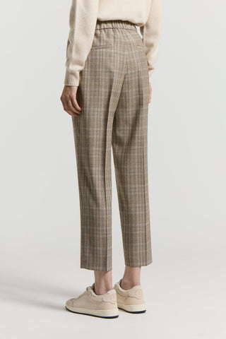 Wool trousers with stretch waistband