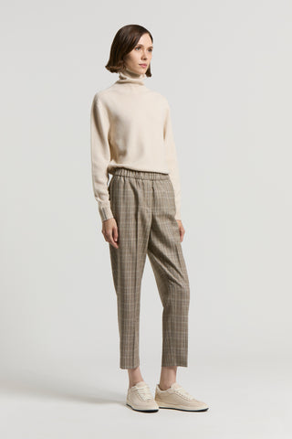 Wool trousers with stretch waistband