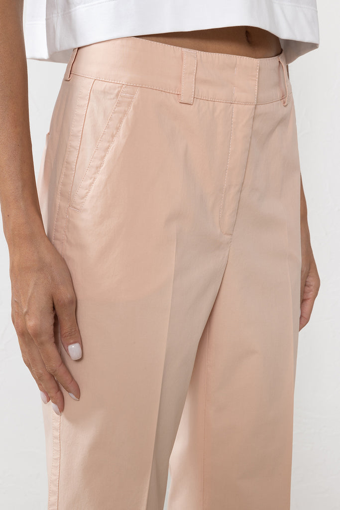 Washed elasticated cotton trousers  