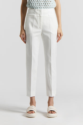 Compact cotton viscose trousers