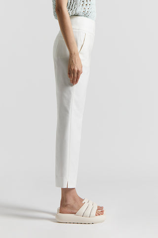 Cotton viscose compact canvas trousers