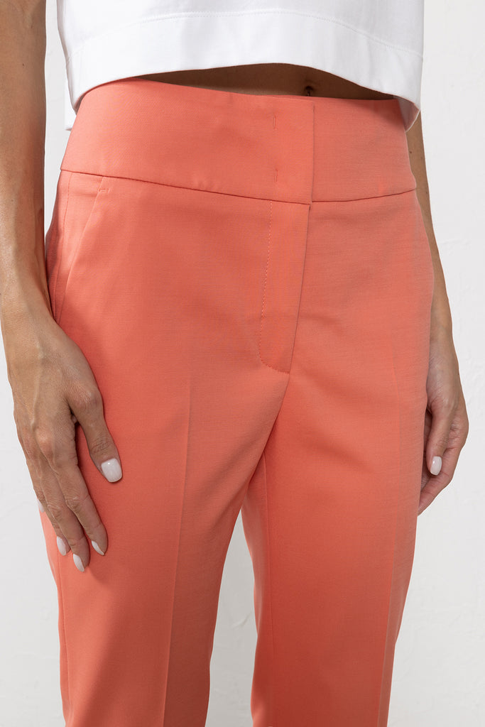 Compact comfort cotton and viscose slim-fit trousers  
