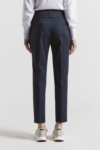 Compact cotton viscose trousers