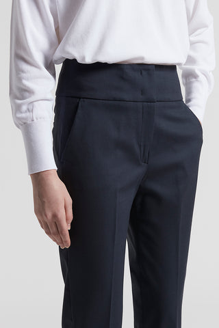 Compact cotton viscose trousers