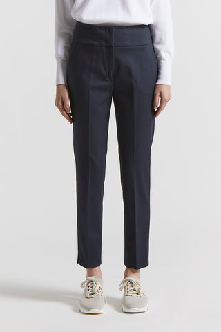 Compact cotton viscose trousers