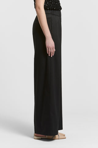 Sail-hand cotton palazzo trousers