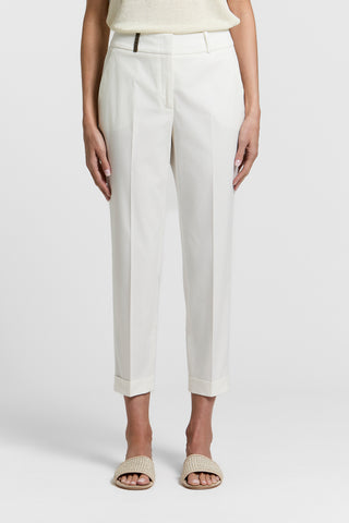Cotton gabardine cigarette trousers