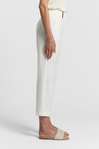 Cotton gabardine cigarette trousers