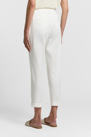 Cotton gabardine cigarette trousers