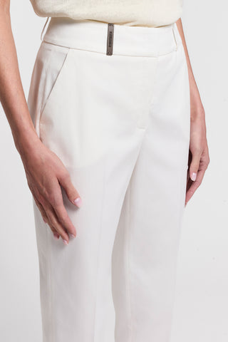 Cotton gabardine cigarette trousers