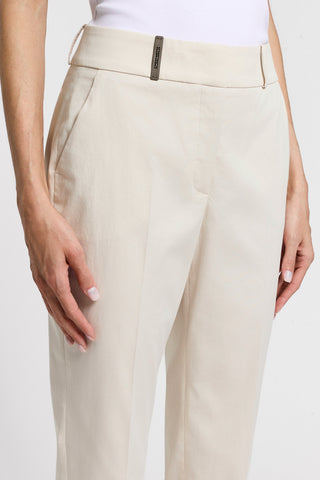 Cotton gabardine cigarette trousers
