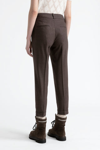 Wool and cashmere flannel trousers  