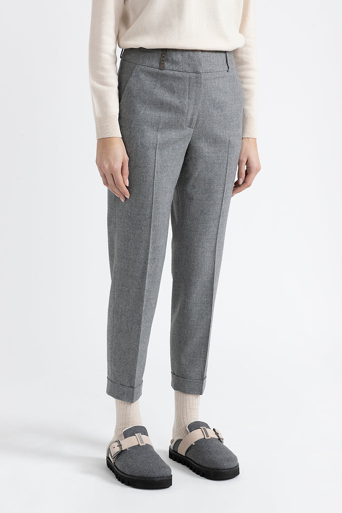 Wool and cashmere flannel trousers  