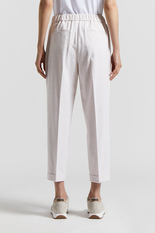 Trousers in soft, light stretch cotton fleece