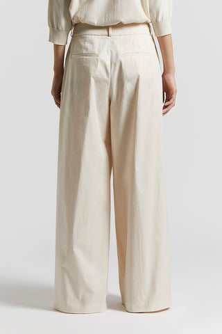 Trousers in lightweight stretch cotton satin