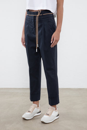 Stretch cotton gabardine trousers  