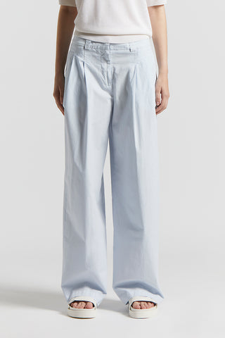 Stretch slub cotton trousers