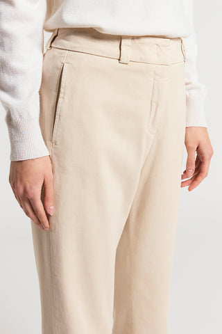 Soft stretch cotton gabardine trousers
