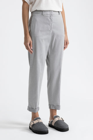 Peachskin gabardine carrot trousers  