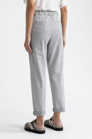 Peachskin gabardine carrot trousers  