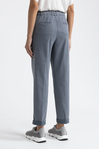 Peachskin gabardine carrot trousers  