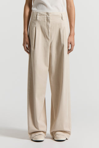 Soft stretch cotton gabardine trousers