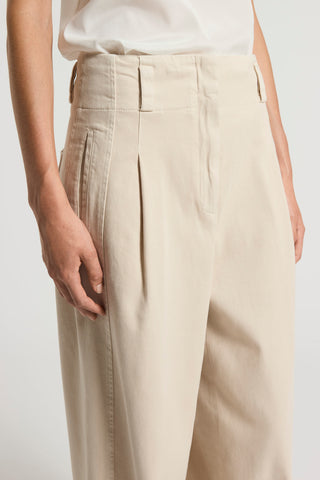 Soft stretch cotton gabardine trousers