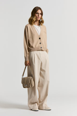 Soft stretch cotton gabardine trousers