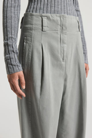 Soft stretch cotton gabardine trousers