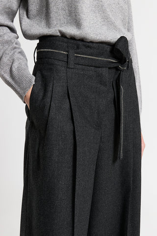 Wool and cashmere flannel trousers
