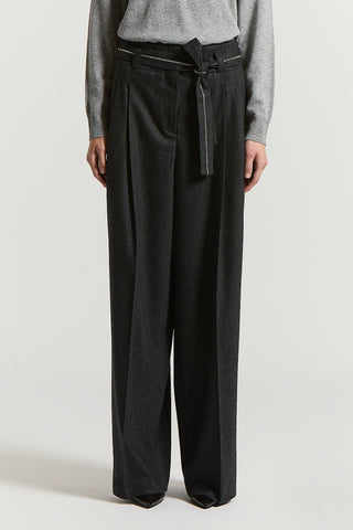 Wool and cashmere flannel trousers