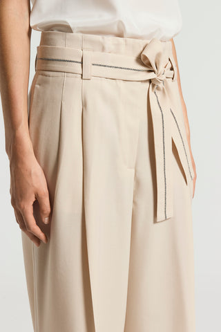 Fluid wool twill trousers