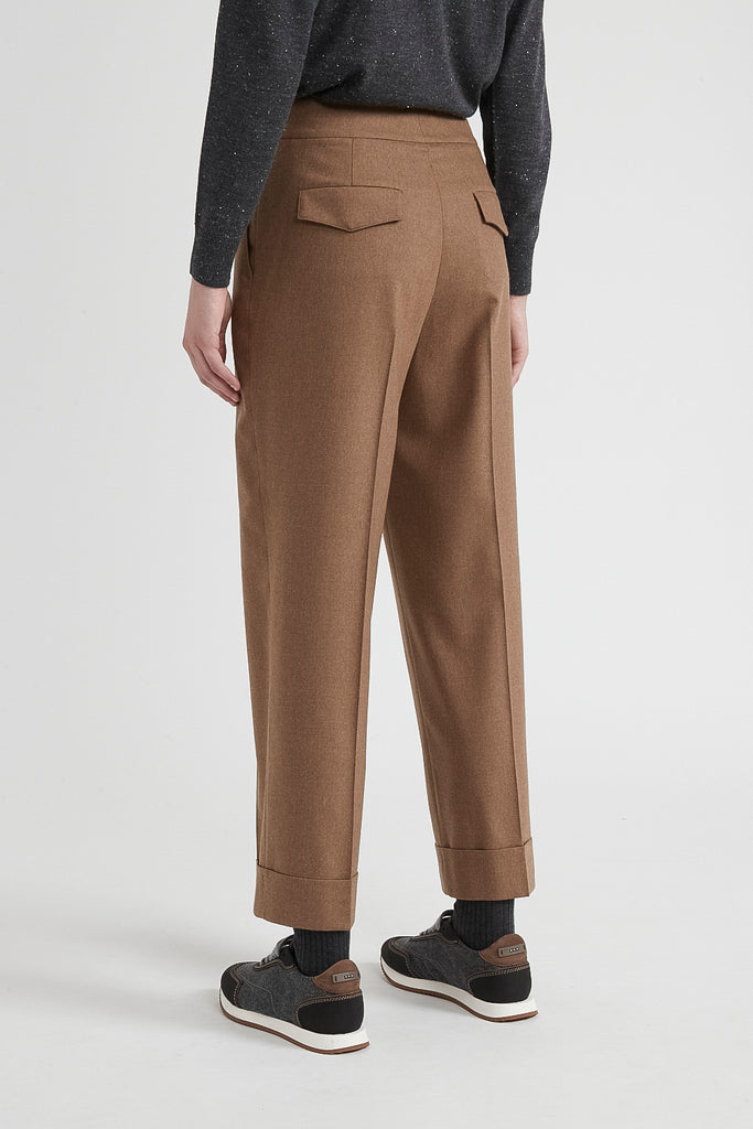 Wool and cashmere carrot trousers  