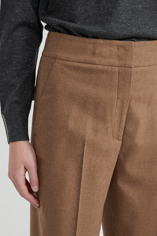 Wool and cashmere carrot trousers  