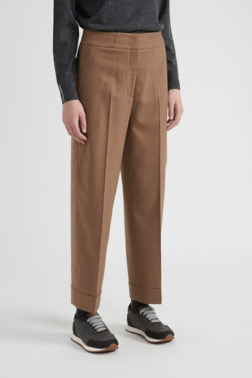 Wool and cashmere carrot trousers  