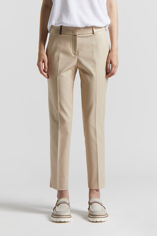 Compact cotton viscose trousers