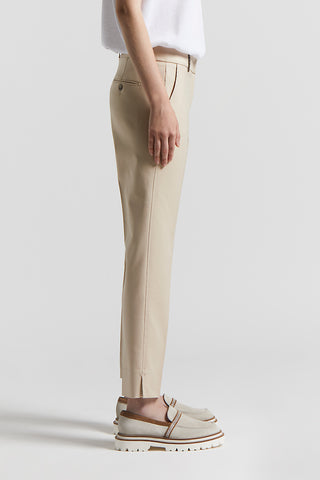 Compact cotton viscose trousers