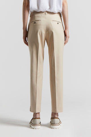 Compact cotton viscose trousers