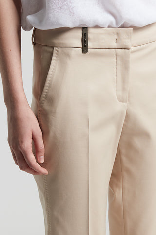 Compact cotton viscose trousers