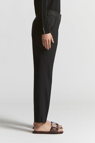 Compact cotton viscose trousers