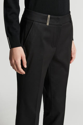 Compact cotton viscose trousers