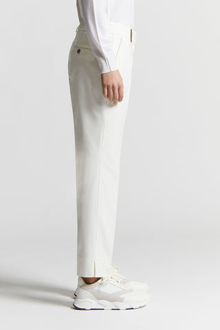 Compact cotton viscose trousers